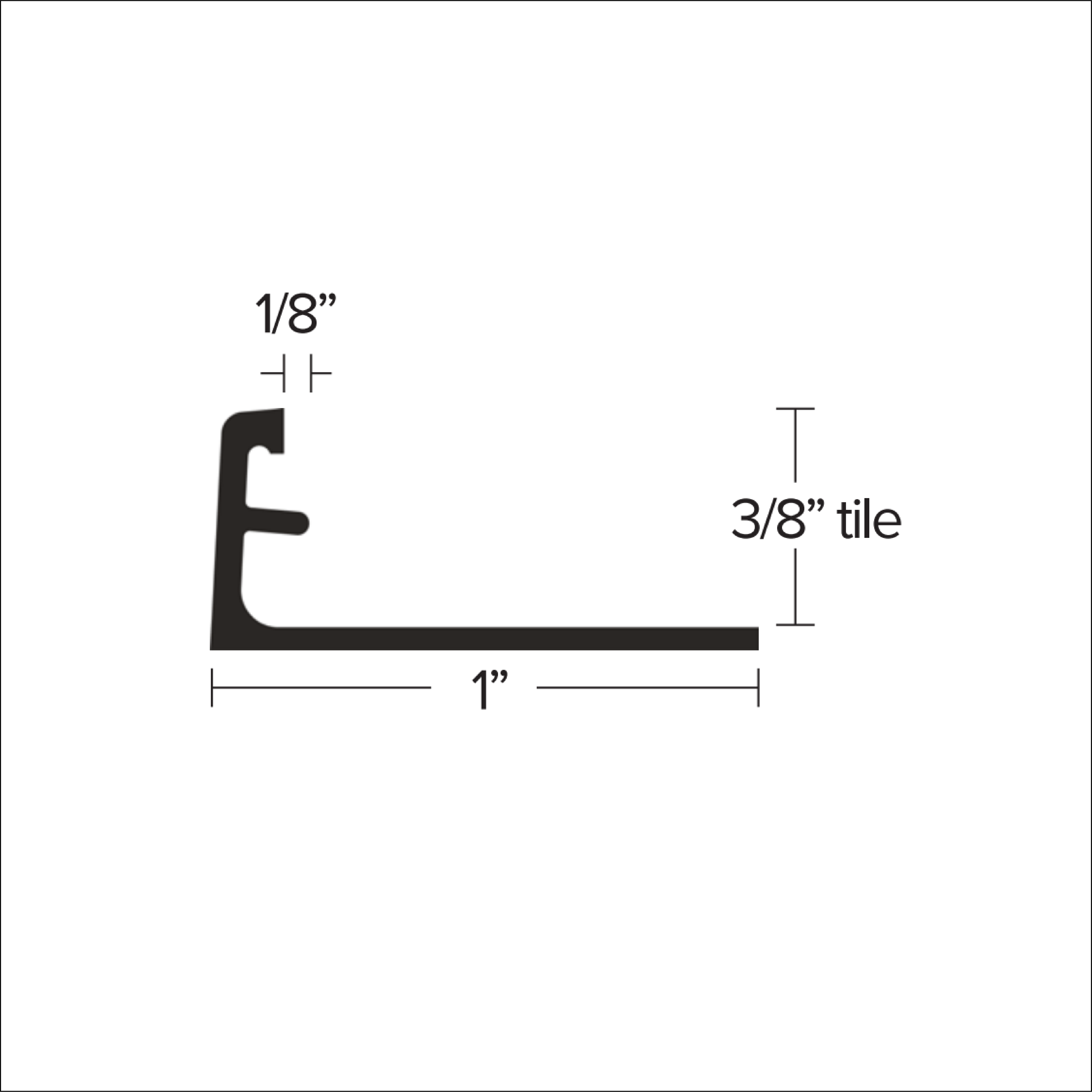 Futura ET L 38 3/8" Edgetek L Shape 8'-2-1/2" Length - Etched Nickel